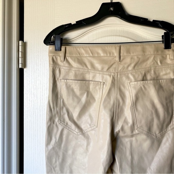 Aritzia Pant Charm High-Rise Ankle-Length Skinny Faux-Leather Light Birch 10 NWT - Picture 4 of 7